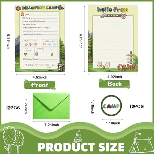 12 Sets Camp Stationary Set Letter and Envelopes for Boys and Girls — view 2