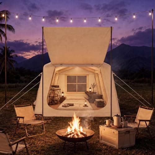 Aoxun 6‑8 Person Large Inflatable Camping Tent with Front Short‑Side Awning — view 2