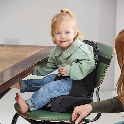 Nuby Compact Foldable Travel Booster Seat with Storage Pocket, 6M+, Panda — view 6