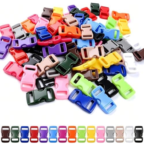VISSQH 50 PCS Plastic Buckles Color Side Buckle Clips Snap 10mm Side Release Buckles for DIY, luggage strap,Clasp Backpack Replacement Buckle