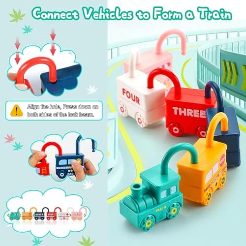 Lock and Key Toy,Preschool Matching and Counting Car Game for Toddlers — view 5