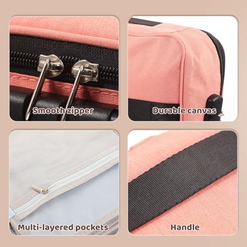 SOESFOUFU Pink Multi Layer File Storage Box with Lock for Documents — view 4