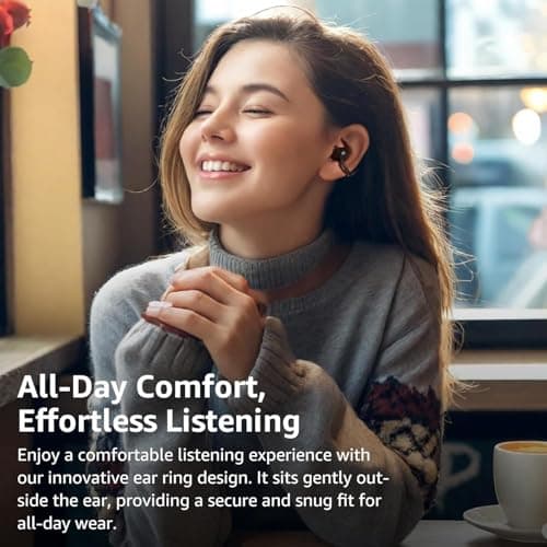 TOZO OpenEarRing Open Ear Headphones 40H Bluetooth 5.4 Lightweight Comfort — view 2