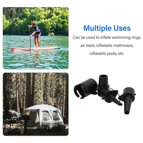 3Pcs Air Pump Nozzle Set, Nylon Leak Proof Replacement Tips for Air Mattress & Swimming Pool Float, Quick Release Universal Adapters — view 4