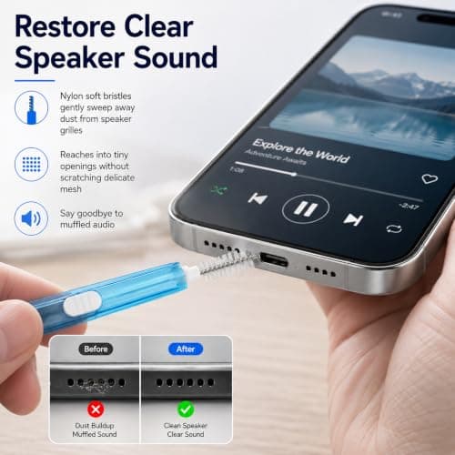 12 Pack Phone Cleaning Kit with USB-C Plugs & Dual-End Brushes — view 5