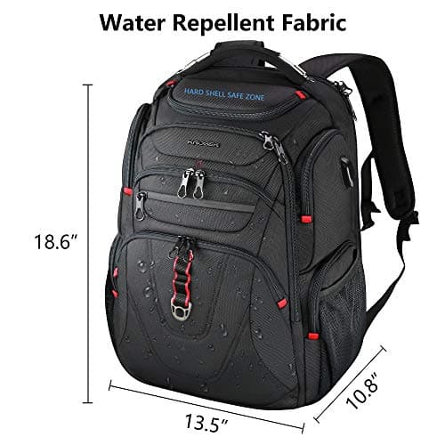 KROSER Laptop Backpack 17.3 Inch Computer for Men/Women-Black — view 3