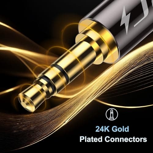 J&D 3.5mm Male to Female Extension Cable, Gold Plated Copper Shell Heavy Duty Aux Stereo Jack Lead Headphone Audio Adapter Compatible for Home/Car Speakers, Smartphones, Headphones, 3 Feet/0.9 Meter — view 6