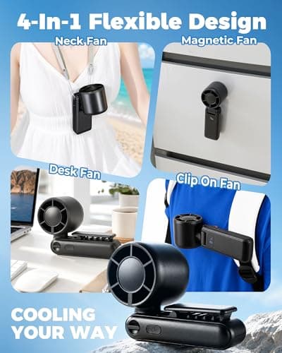 TUNISE Portable Fan, Handheld Fan Rechargeable 3600mAh, Mini Personal Fan — view 6