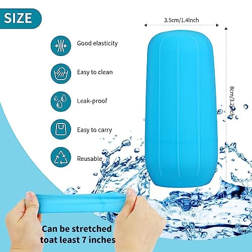 Runmeihe 8PCS Elastic Sleeves for Leak Proofing, Reusable Silicone Locks Proof Bottle Covers in Luggage Toiletry Container, Silicone Sleeve Covers for Travel Toiletries Accessory — view 2