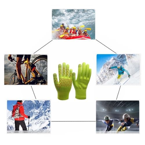 Jazuaiao Nonslip Touchscreens Ski Gloves for Mountaineering, Yellow — view 2