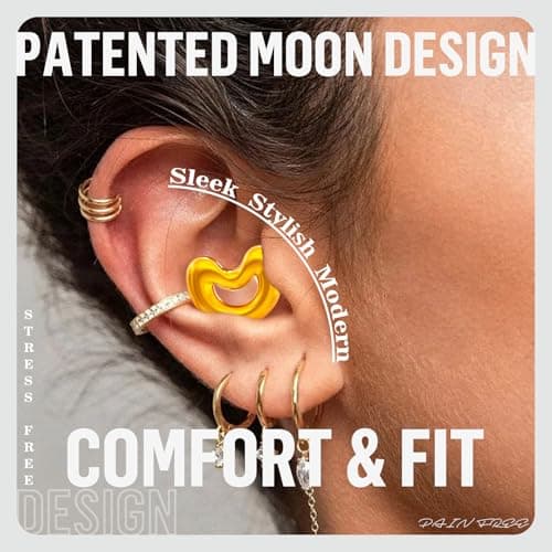 Relaxcharm Concert Ear Plugs Noise Reduction 19dB Earplugs for Concerts, Festival,Gig,Live Music,No Ringing with 10 Ear Tips (XS/S/M/L/Double Layer) Gold — view 4