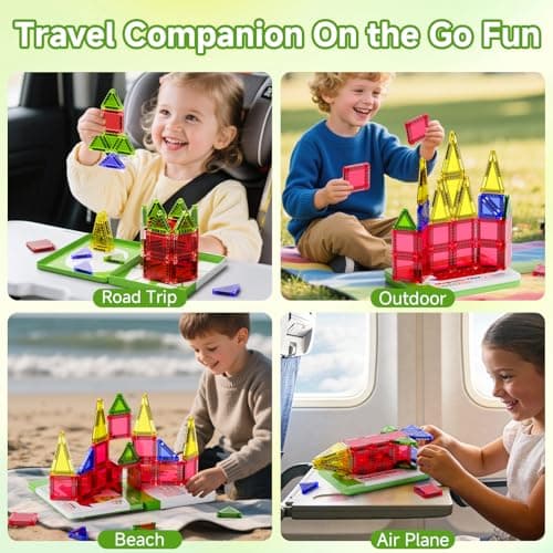 Magnetic Tiles Mini Travel Toy for Kids: 26pcs Compact Tin Case On-the-Go — view 2