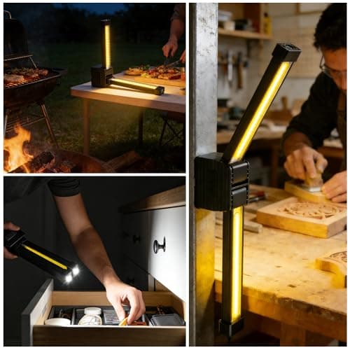 Gym Lamp, Portable Flashlight, Gym Lighting for Posing, Magnetic Work Light Rechargeable, 180° Folding with Hang Hook Camping Lamp, 7-Level Dimming, USB Power Bank , for Fitness, Camping, Home, Office — view 5