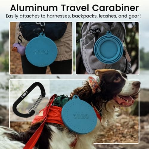 OHMO Non Spill Collapsible Dog Bowl, 700 ml, Peacock Blue — view 5