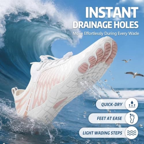 Hike Barefoot Shoes Womens Mens Walking Running Gym Trainers Wide Fit Non-Slip Lightweight Outdoor Swim Surf Water Shoes White — view 5