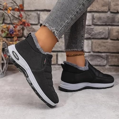 Women Snow Winter Boots for Women, Ladies Orthopedic Shoes Fur Lined Warm Non-Slip Thermal Boots Waterproof Anti-Slip Fur Lined Ankle Snow Boots Lightweight Outdoor Walking Shoes — view 3
