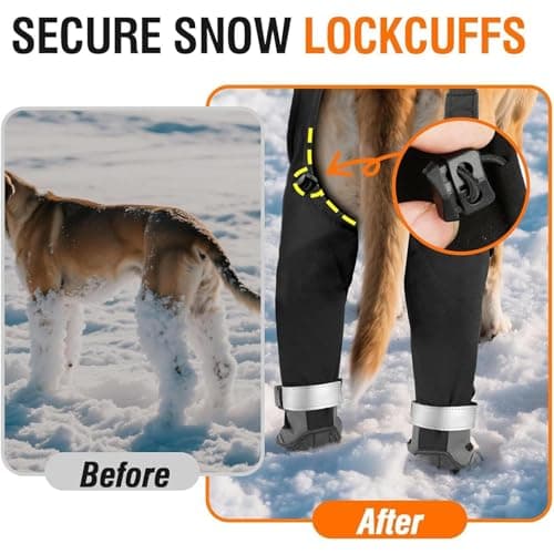 Pet Ski Trousers - Thermal Animal Leggings, Non Slip Frost Guards, 9.84 x 11.81 x 2.36IN Breathable Arctic Mobility Suit | Defensive blizard Expedition Outfit, Hunting Camping Travel — view 5