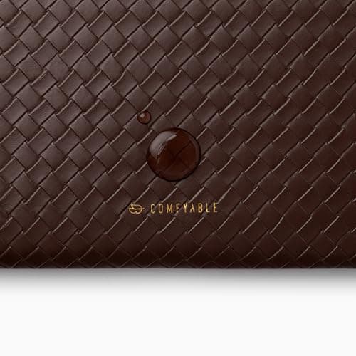 Comfyable Woven-Look Laptop Sleeve Compatible with 15" MacBook Air (Snug Fit) M5 & 14" MacBook Pro M5 Pro/Max 2026 (Loose Fit), Faux Leather Mac Travel Case for Men Women, Mocha Brown — view 6