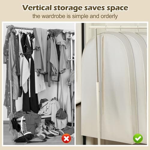 GliCraft Acid Free Cotton Muslin Suit Garment Bag Long Dress Suit Storage Box Closet Organizer for Suits, Coats, Travel Bag, 42 Inch, Cotton — view 4