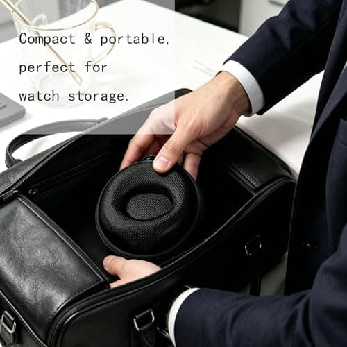 DXPETA Watch Travel Case, 4-Pack Black Velvet Watch Storage Boxes with Carabiner, Compact Watch Pouch Organiser for Travel, Outdoor and Gym Use, Secure Watch Box Accessories for Watch Collections — view 4