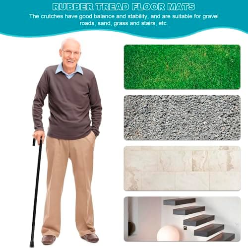 4-Pack Natural Rubber Cane Tip Protectors - Walking Stick Rubber Ends, Shockproof Anti-Slip Accessories for 19mm Walking Sticks & Hiking Poles​ — view 6