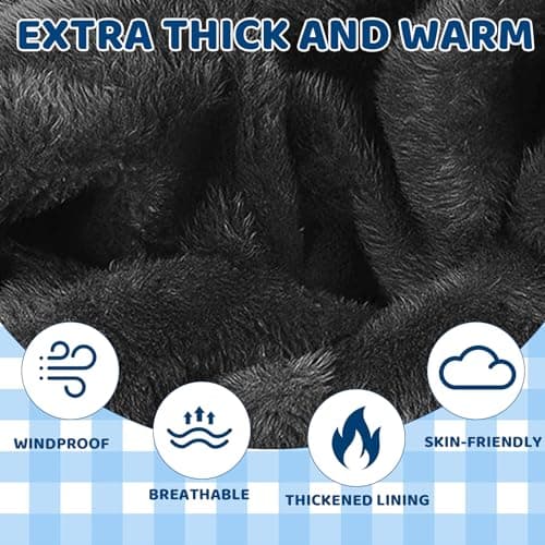 2 Pack Winter Neck Warmer Fleece Infinity Snood Scarf for Mens Women Thermal Knitted Neck Gaiter for Cycling Motorcycle Ski Sports, Neck Warmer for Men, Ski Neck Warmer for Winter Outdoor Sports — view 3