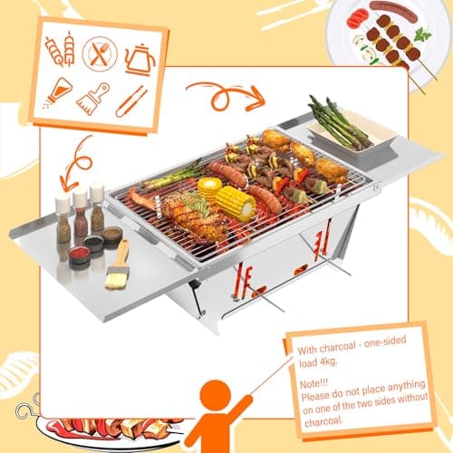 Dripex Portable BBQ Charcoal Grill Foldable Barbecue for Camping Outdoor — view 5