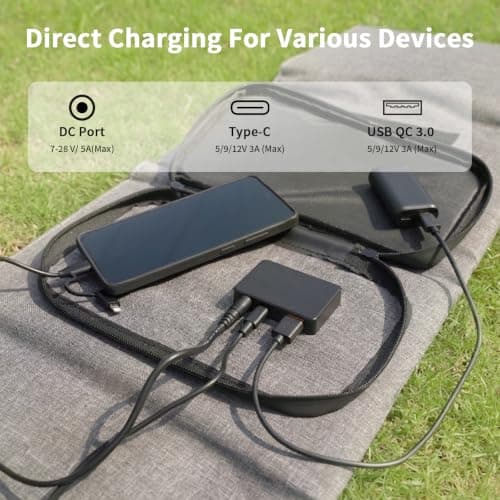 MHPOWOS Foldable Solar Panel 40W 19V Portable Solar Charger IP65 Waterproof — view 4