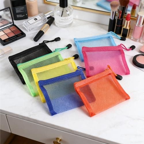 7Pcs Small Zip Pouch, Small Make Up Makeup Bag for Handbag Zip Pouches — view 5