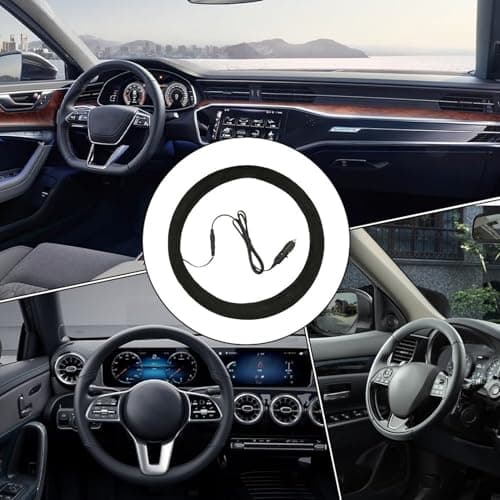 Heated Steering Wheel Cover | 12v Plug-in PU Leather Heated Protector | Winter Car Steering Wheel Warmer Hand Warming Protector Fits For Sedans, SUVs And Trucks — view 6