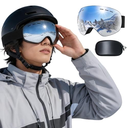 DOMOR Ski Goggles, Skiing Goggles for Men Women Youth Teen, Anti-fog UV Protection, Anti-Glare Snowboard Goggles for Skiing Snowboarding Cycling Motorcycle