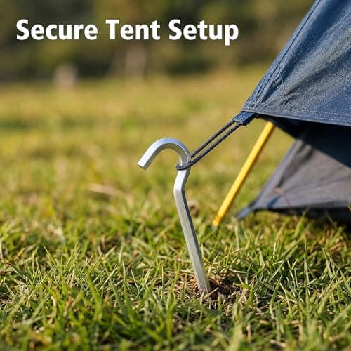 Tent Pegs Metal Heavy Duty 8-Pack, 18cm Hard Ground Tent Pegs Heavy Duty for Hard Ground, Aluminium Alloy Hexagonal Camping Pegs for Outdoor Camping and Backpacking with Storage Bag — view 3