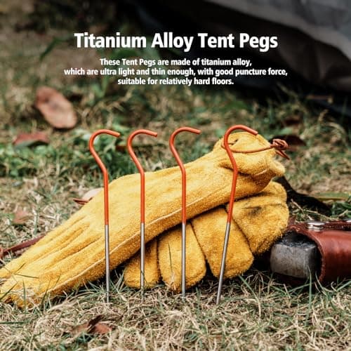 iBasingo 15cm Ultralight Titanium Shepherd Hook Tent Pegs 8-Pack Ti4001P — view 4