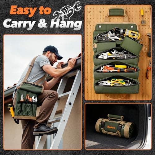 Hinshark Gifts for Men Him, Heavy Duty Roll Up Tool Bag, Gadgets for Men — view 6
