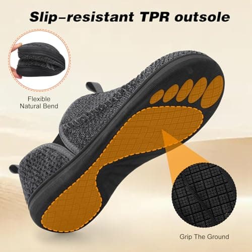 JOINFREE Mens Walking Shoes Wide Toe Box Barefoot Trainers Grey — view 6
