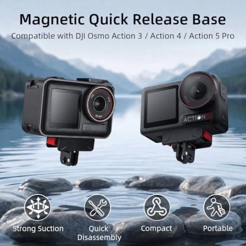 Adiwo Magnetic Quick Release Adapter Holder for DJI Osmo Action 3/4/5 Pro — view 5