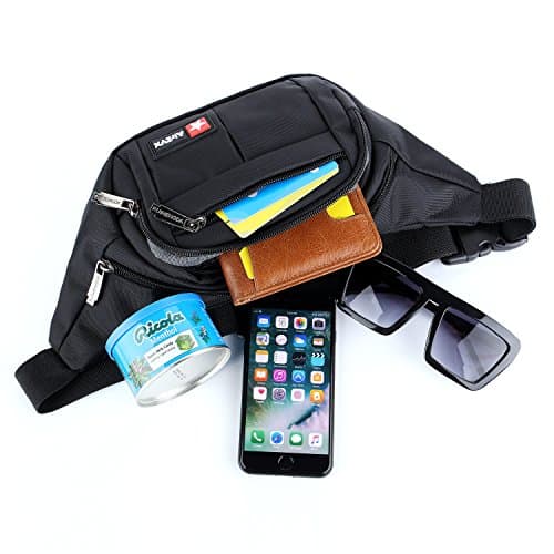 Bumbags and Fanny Packs for Running Hiking Waist Bag Outdoor Sport Hiking Waistpack for Men Women (Black) — view 3