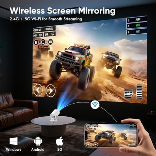 Tecaki Android 14 Mini Projector with Bluetooth 5.2 & WiFi 6 — view 3