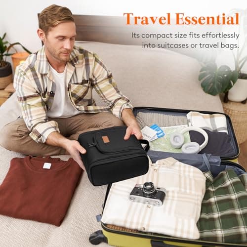 Lifewit Large Hanging Toiletry Bag for Men, Travel Wash Bag, Black — view 6
