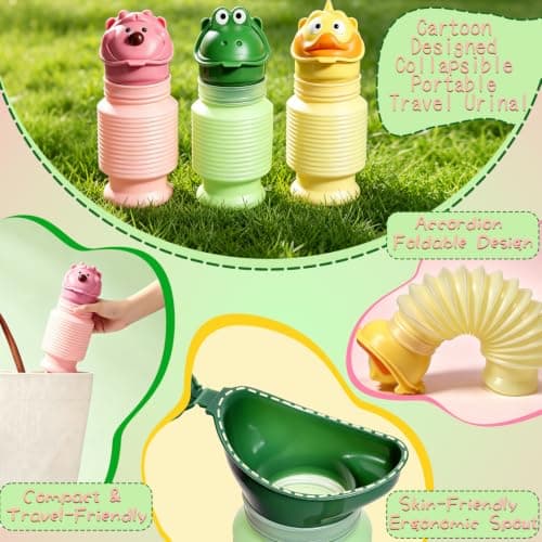 Topcloud Shrinkable Urinal, 600ml Male Female Portable Mobile Toilet Potty Pee Urine Bottle, Reusable Emergency Urinal for Camping Car Travel Traffic Jam and Queuing — view 3