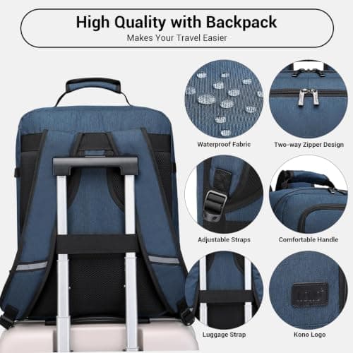 Kono Cabin Bag 40x20x25 CM for Ryanair Underseat Backpack — view 4