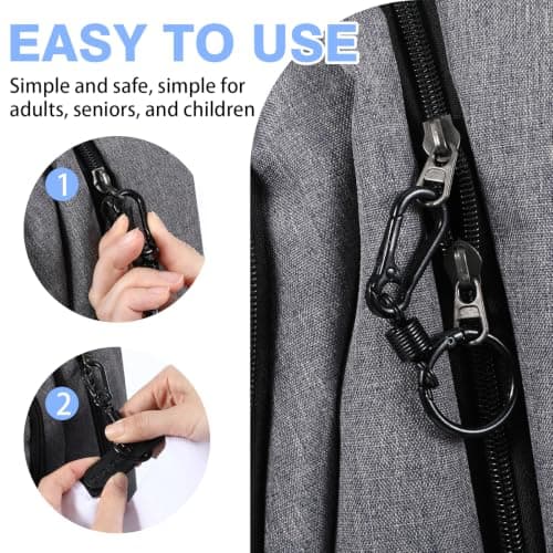 Zipper Locks Anti Theft 8Pcs, Zinc Alloy Carabiner Clips for Bag & Backpack — view 4