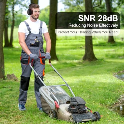 flintronic Ear Defenders Adults, 28dB Protection Noise Cancelling Headphones, Protective Earmuffs, Noise Cancelling Headphones Earmuffs with Adjustable Headband for Shooting Gardening Working — view 6