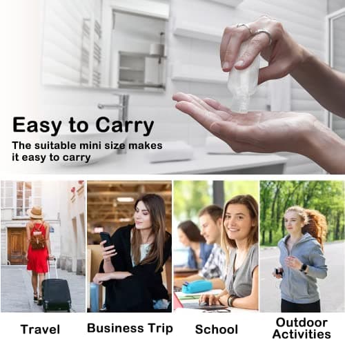 Chyaya 4PCS 50ml Refillable Travel Bottles, Hand Sanitizer Bottles with Clip, Portable Plastic Travel Bottles Leakproof Squeeze Bottles with Flip Cap for Outdoor/School/Work/Travel — view 4