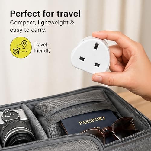 DID UK to USA Travel Adaptor, 13A 250V Plug Converter, UK 3 Pin to USA 2+1 Pin Socket, CA, Mexico, Japan, Power Adapter for Phone, Charger, Travel Use Type B (earthed) — view 6