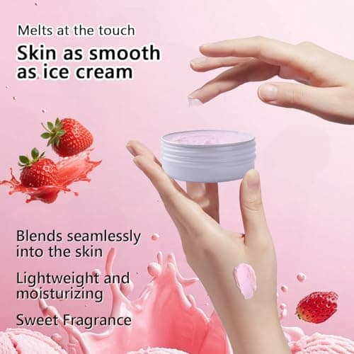 Qiookioo Ice Cream Hand Cream,Moisturizing Lotion for Dry Hands,Whipped Texture Scented Body Butter,Quick Absorbing Shea Butter Cream for Women & Men,Christmas Gift — view 2