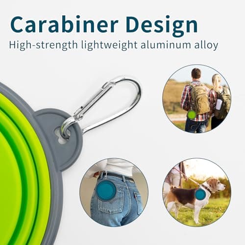 2 Pack Collapsible Dog Bowl, Foldable Dog Travel Bowl Portable Dog Water Bowl Pet Feeding Food Bowl for Camping Hiking Walking 650ml — view 3