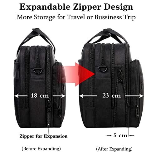 Mancro Laptop Bag 17 Inch, Large Laptop Messenger Shoulder Handbag for Men — view 6