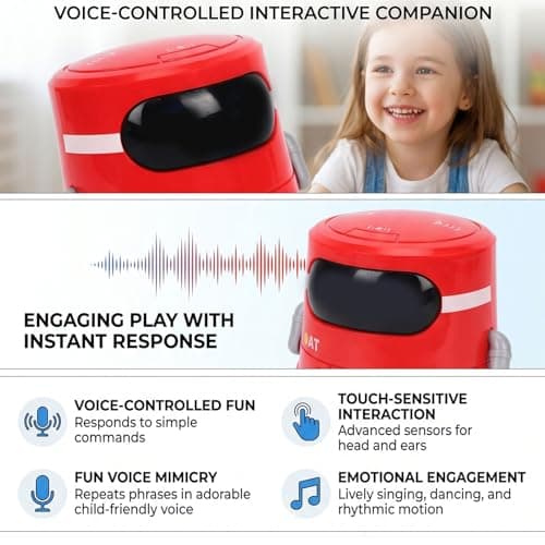 Sorandy Smart Robot for Kids, 5.1 Inch (Red) — view 3