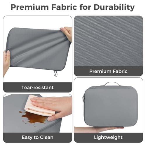 BAGAIL 8-Piece Packing Cubes Set, Travel Organizers with Breathable Mesh & Shoe Bag, Lightweight Nylon Packing Organisers for Luggage Suitcase, 9 Colors - Grey — view 4